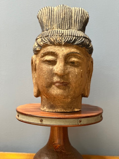 Antique Wooden Buddha Head