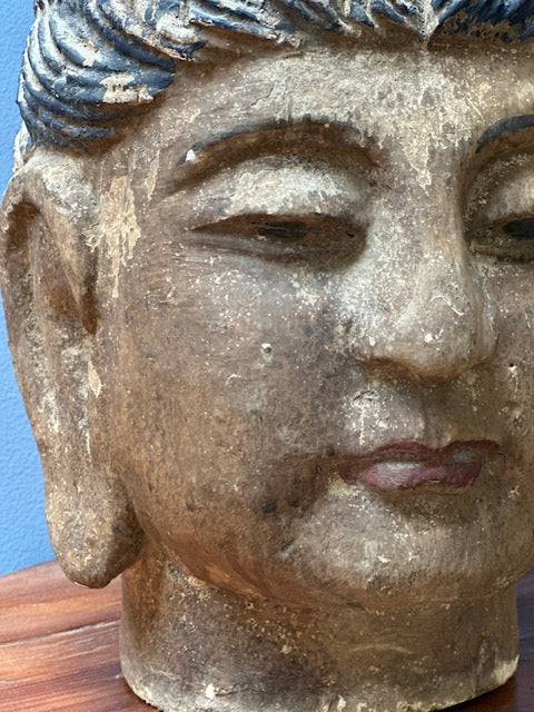 Antique Wooden Buddha Head