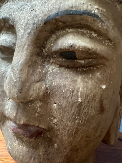 Antique Wooden Buddha Head