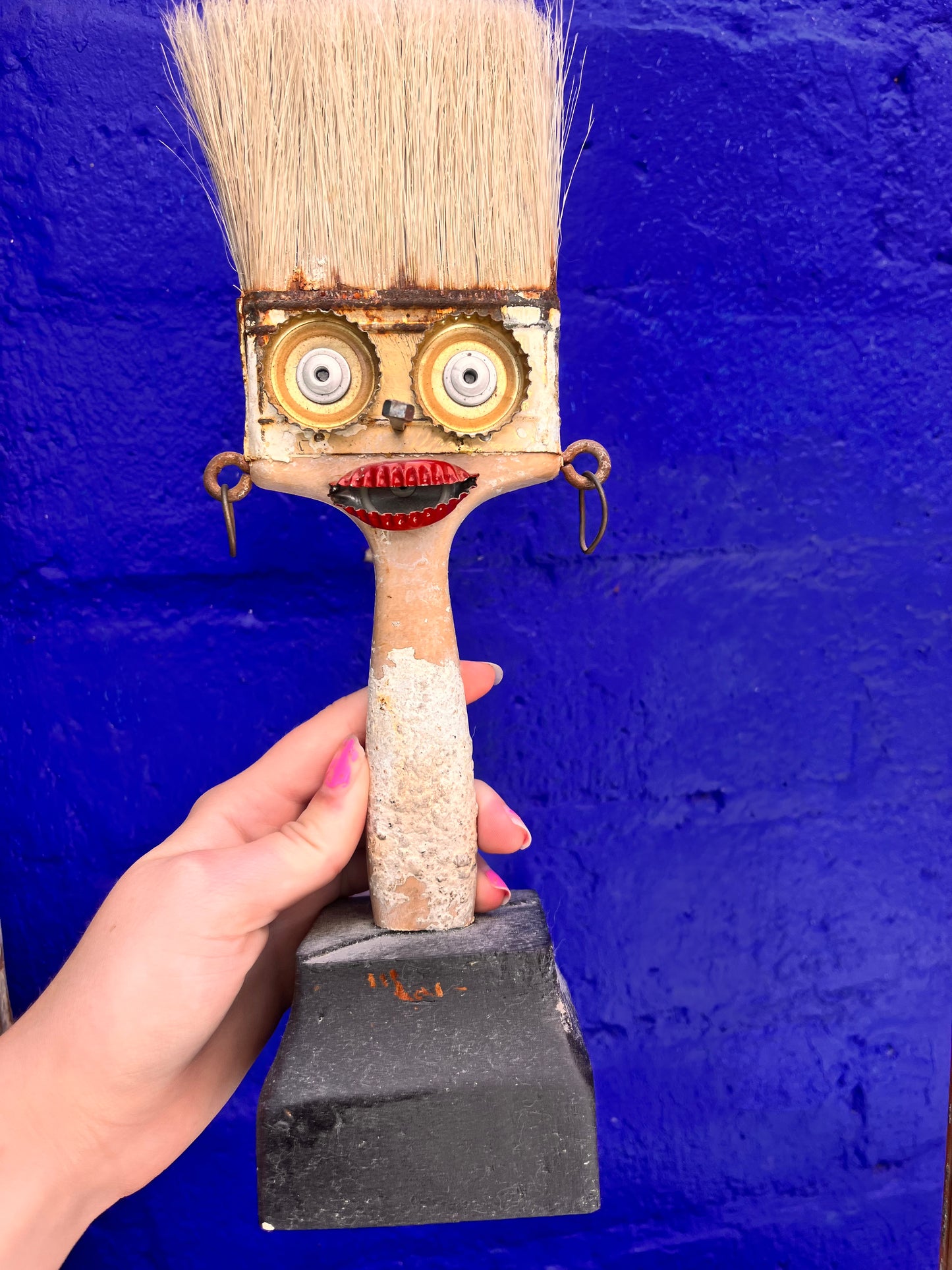 Paint Brush Sculpture Folk Art