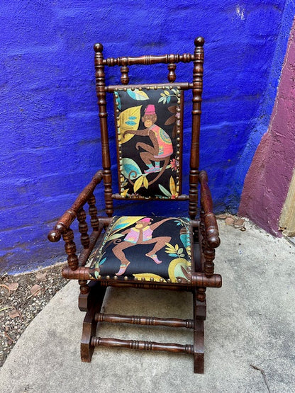 Recycled Vintage Wood Rocking Chair for a Toddler