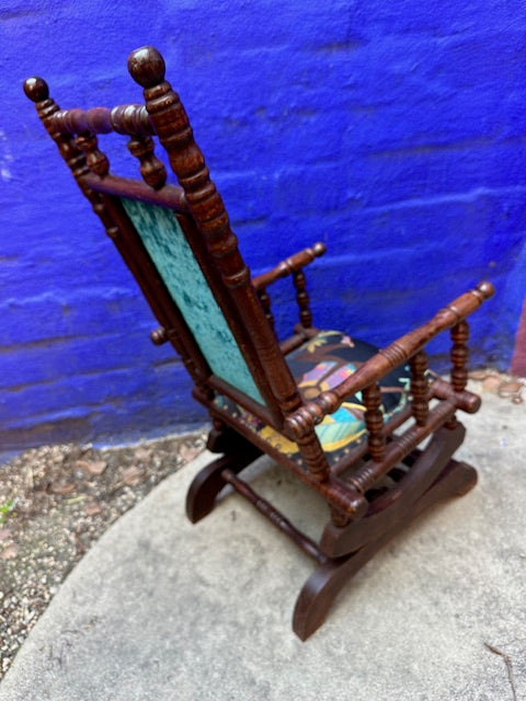 Recycled Vintage Wood Rocking Chair for a Toddler