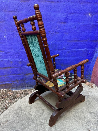 Recycled Vintage Wood Rocking Chair for a Toddler