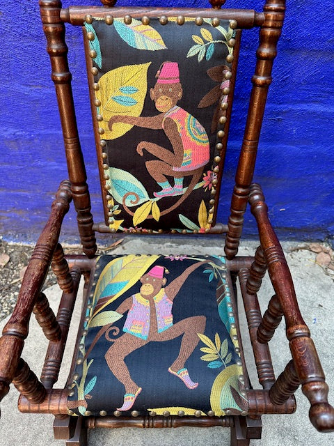 Recycled Vintage Wood Rocking Chair for a Toddler