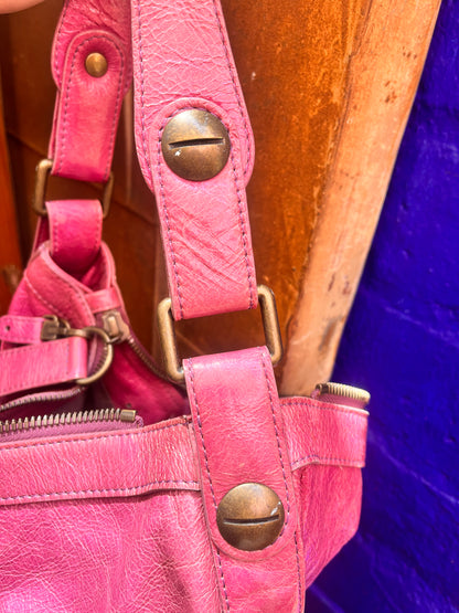 Magenta Leather Bag