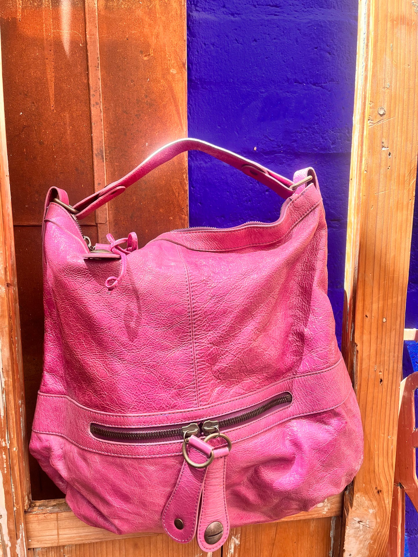 Magenta Leather Bag