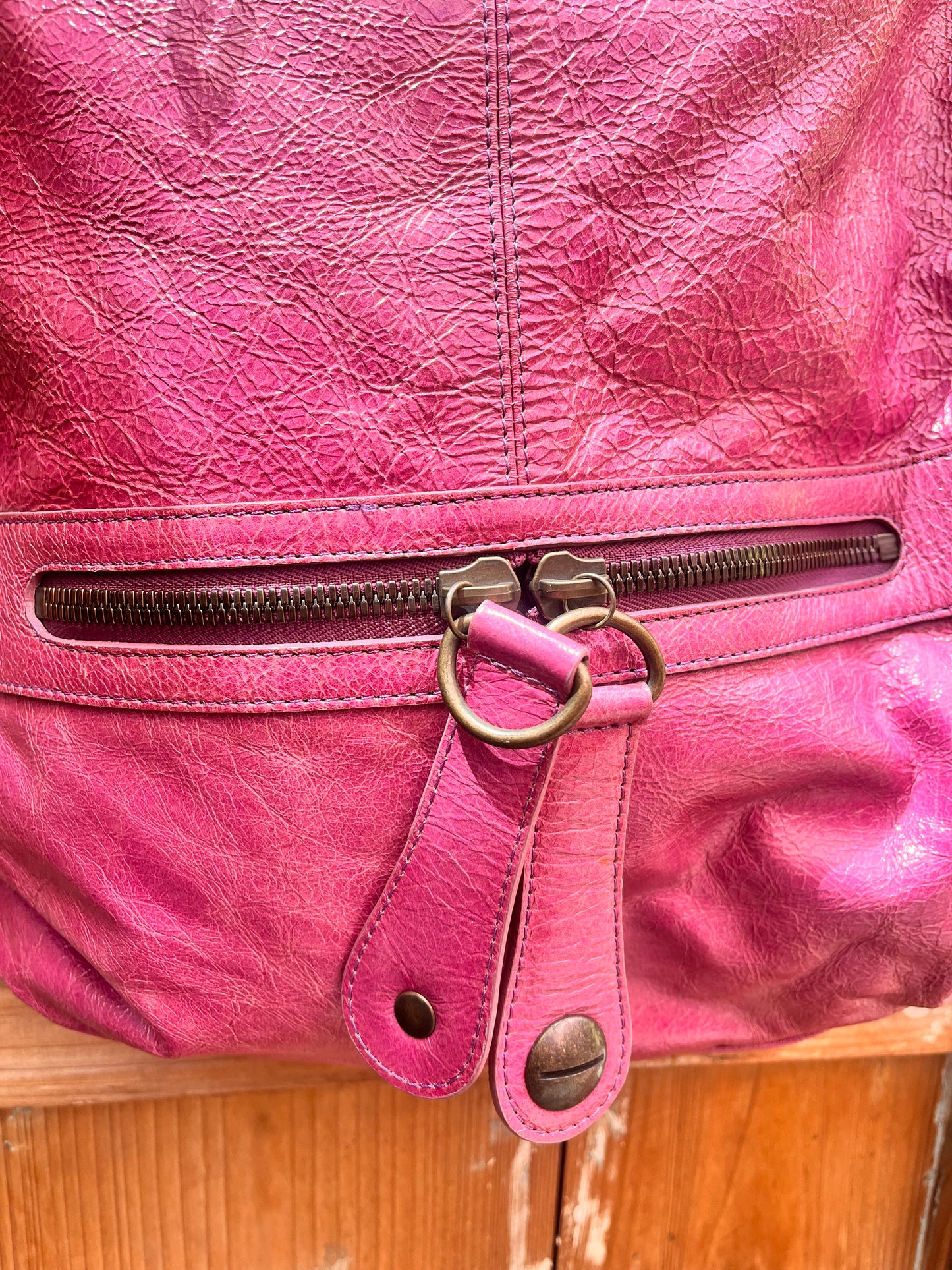 Magenta Leather Bag