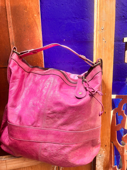 Magenta Leather Bag