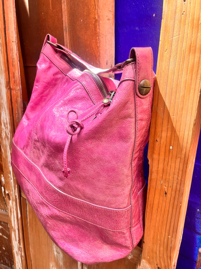 Magenta Leather Bag