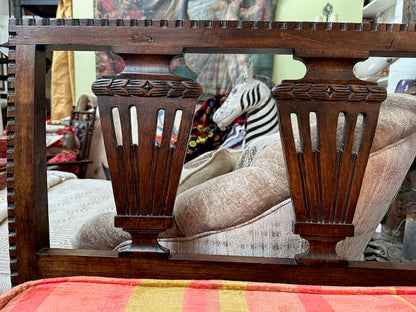 Vintage 1960s Daybed Striped Orange and Gold Velvet