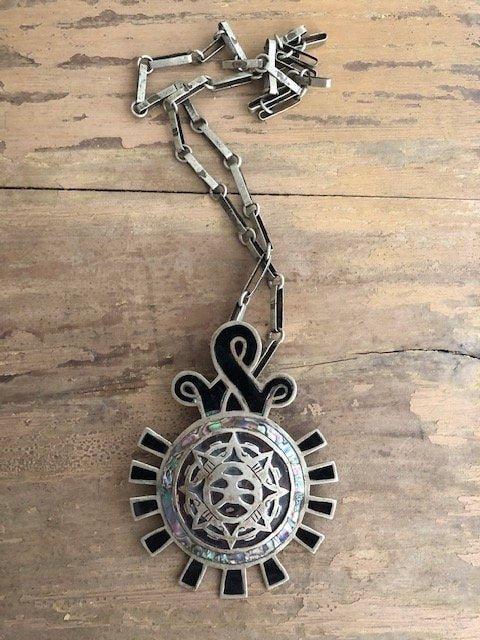 Alpaca Silver Vintage Mexican Necklace