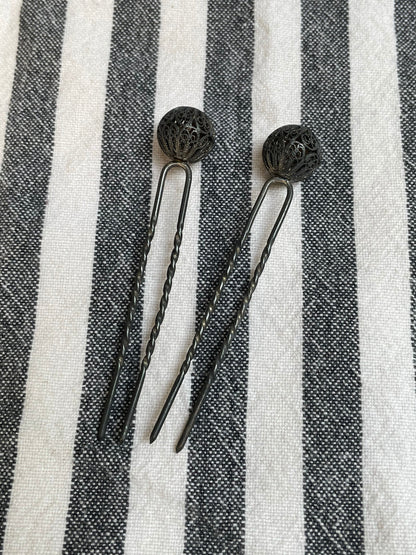 Vintage 1920s Silver Hair Pins