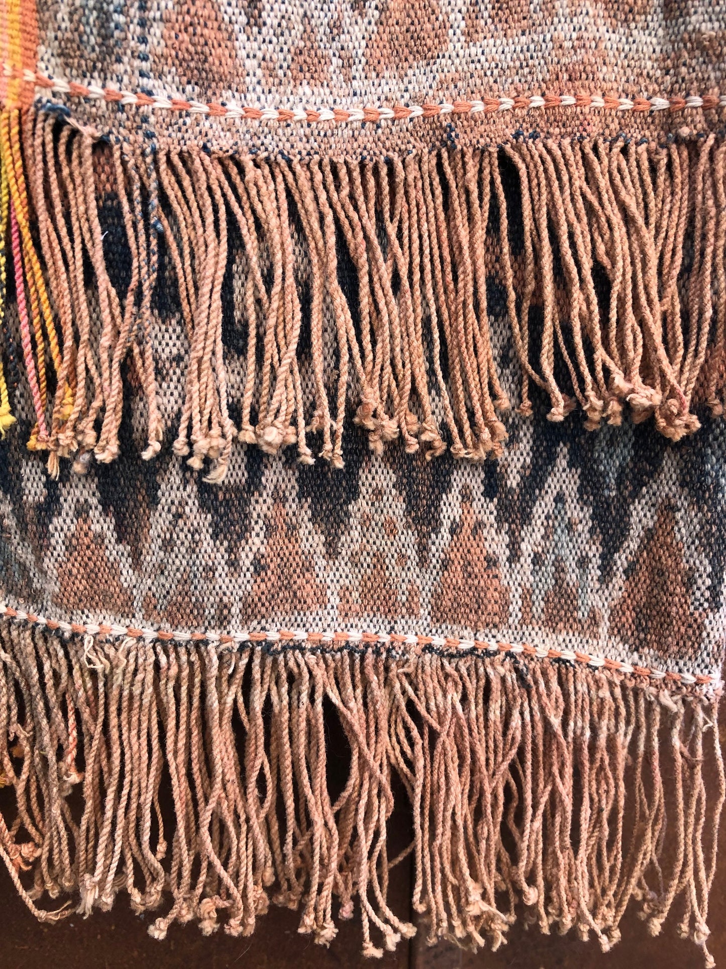 Vintage Handwoven Ikat Textile, Tablecloth, Shawl