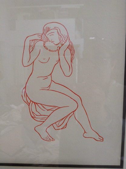 Aristide Maillol original woodcut print female nude