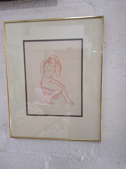 Aristide Maillol original woodcut print female nude