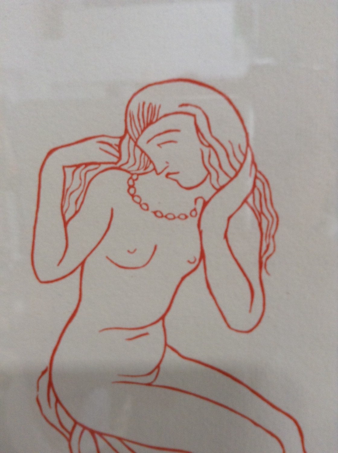 Aristide Maillol original woodcut print female nude